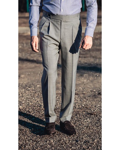 Spodnie tropik 120s Szary Melanż Barnaba II Sartorial
