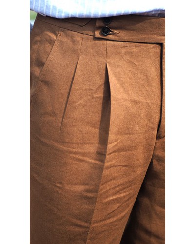 Spodnie Lniane Barnaba II Sartorial Cognac