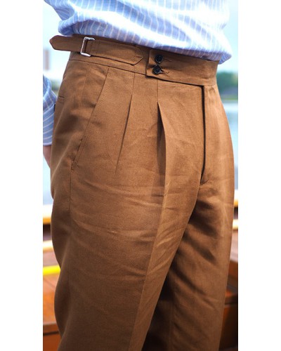 Spodnie Lniane Barnaba II Sartorial Cognac