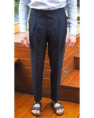 Spodnie Lniane Barnaba II Sartorial Navy