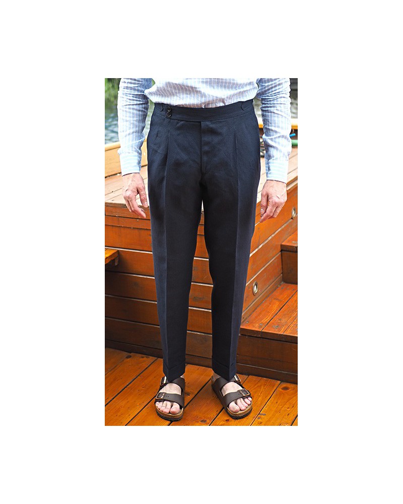 Spodnie Lniane Barnaba II Sartorial Navy