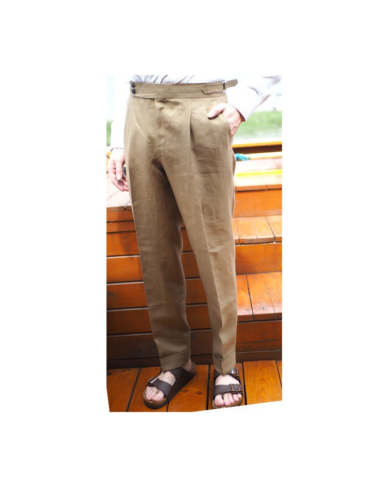 Spodnie Lniane Barnaba II Sartorial Taupe