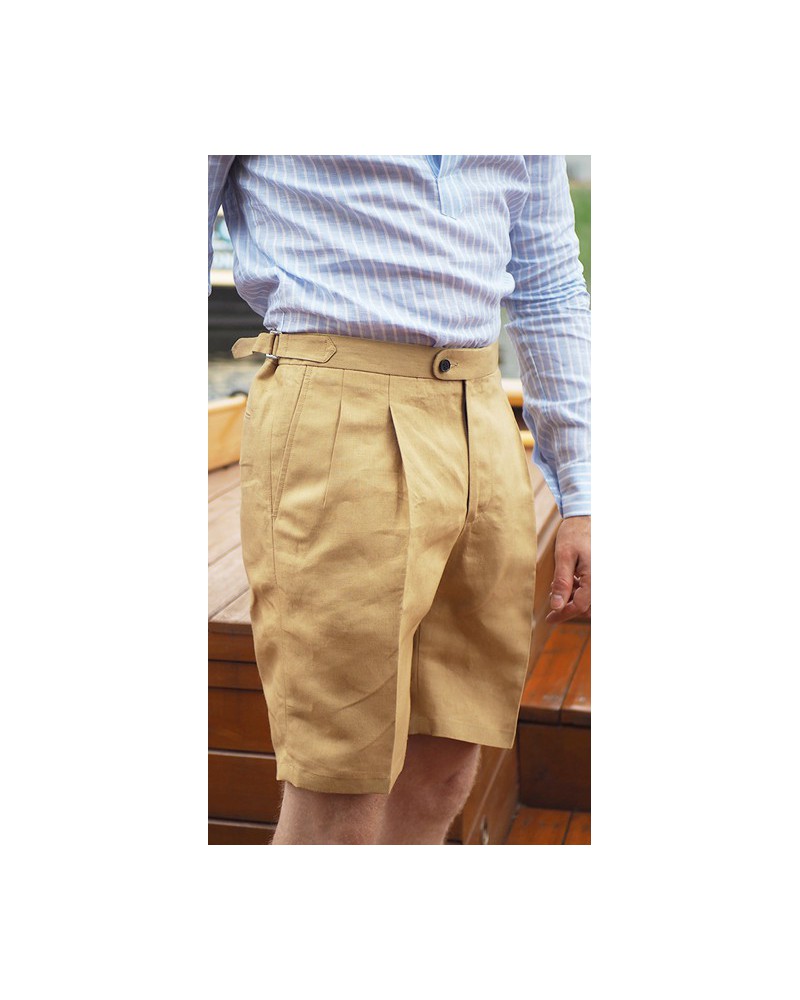 Szorty Lniane Barnaba II Sartorial Cream