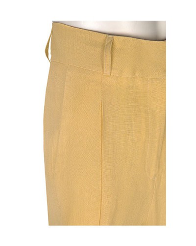 Spodnie damskie lniane z wysokim stanem Mellow Yellow |Benevento