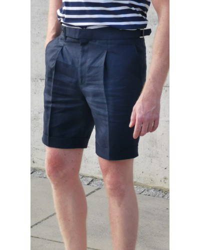 Szorty Lniane Barnaba II Sartorial Granatowe