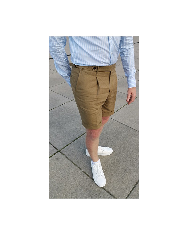 Szorty Lniane Barnaba II Sartorial Taupe