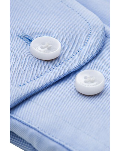 Męska Jeansowa Koszula -  kołnierzyk button down 100% Egipskiej bawełny, długi rękaw