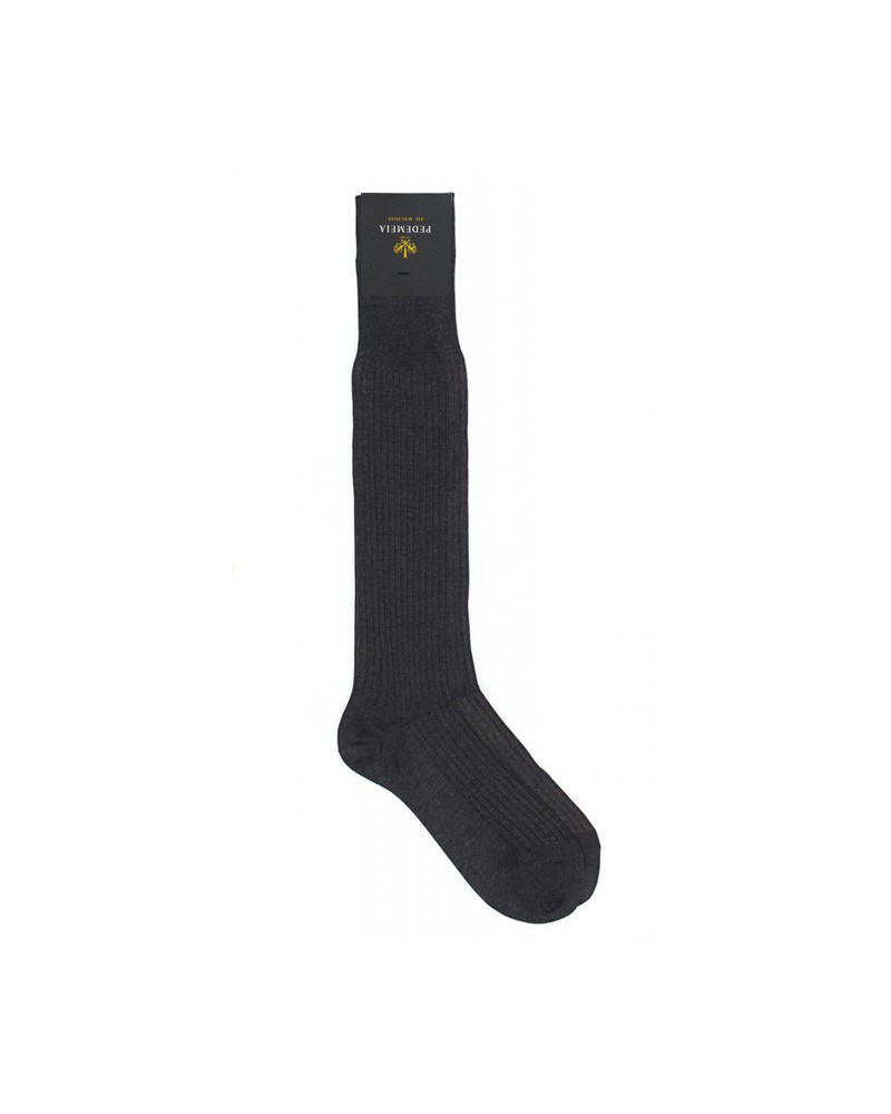 Skarpety Podkolanówki Merceryzowane Grafit 100% Cotton Fil D'écosse