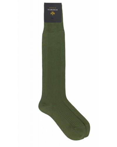Skarpety Podkolanówki Merceryzowane Zielone 100% Cotton Fil D'écosse