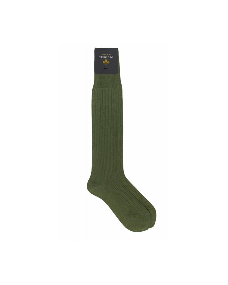 Skarpety Podkolanówki Merceryzowane Zielone 100% Cotton Fil D'écosse