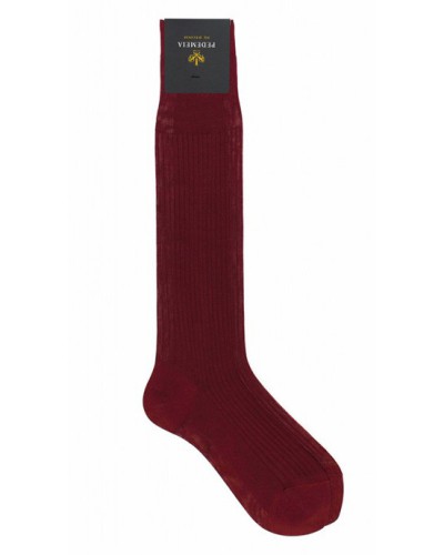 Skarpety Podkolanówki Merceryzowane Bordowe 100% Cotton Fil D'écosse