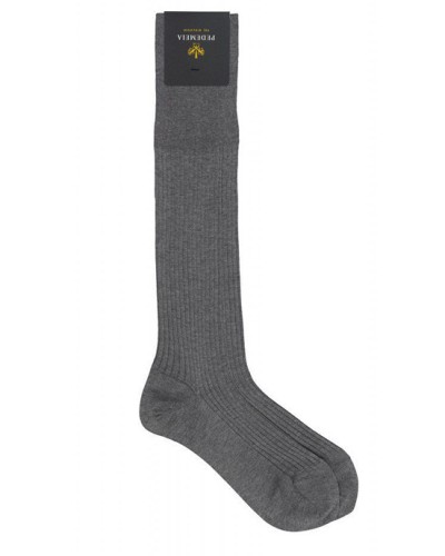 Skarpety Podkolanówki Merceryzowane Szare 100% Cotton Fil D'écosse