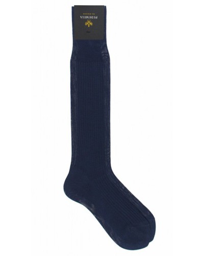 Skarpety Podkolanówki Merceryzowane Granatowe 100% Cotton Fil D'écosse